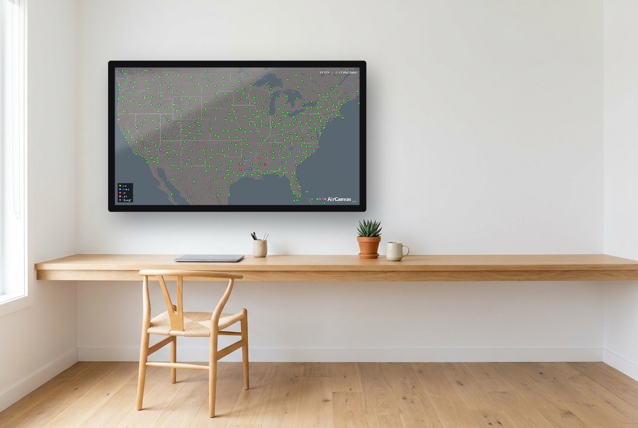 AirCanvas on a desktop monitor